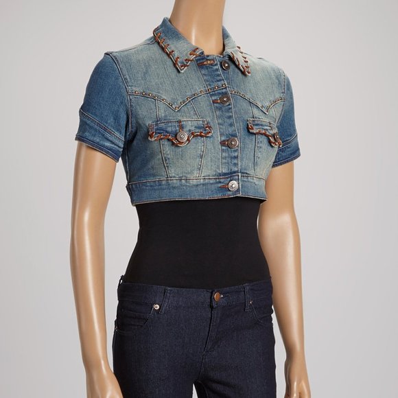 Pixy Jackets & Blazers - Pixy NWT LightIndigo Cropped Denim Jacket Medium